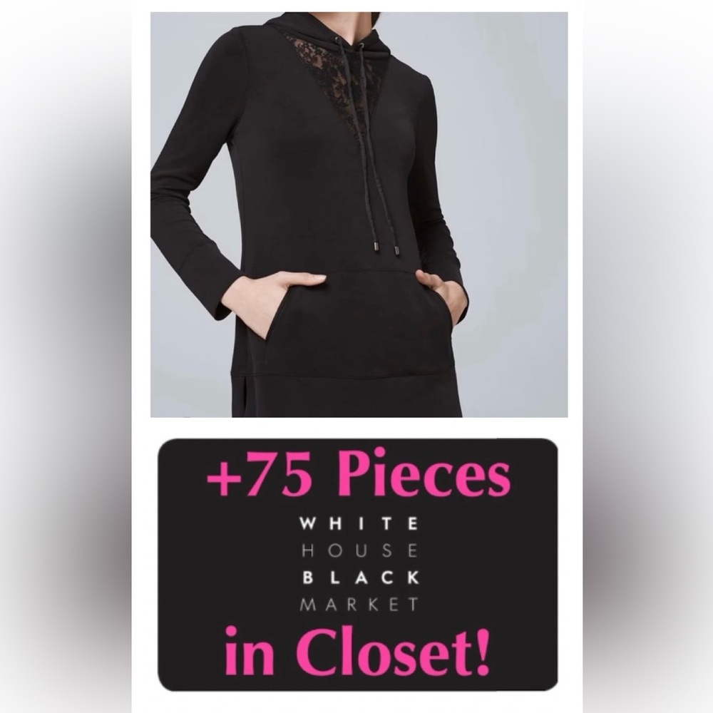 WHBM Lace Hooded Sweatshirt